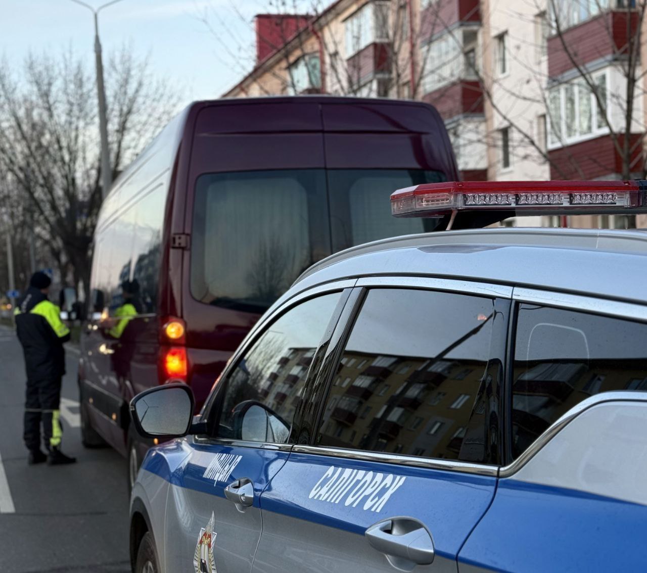 Маршрутный транспорт на контроле ГАИ